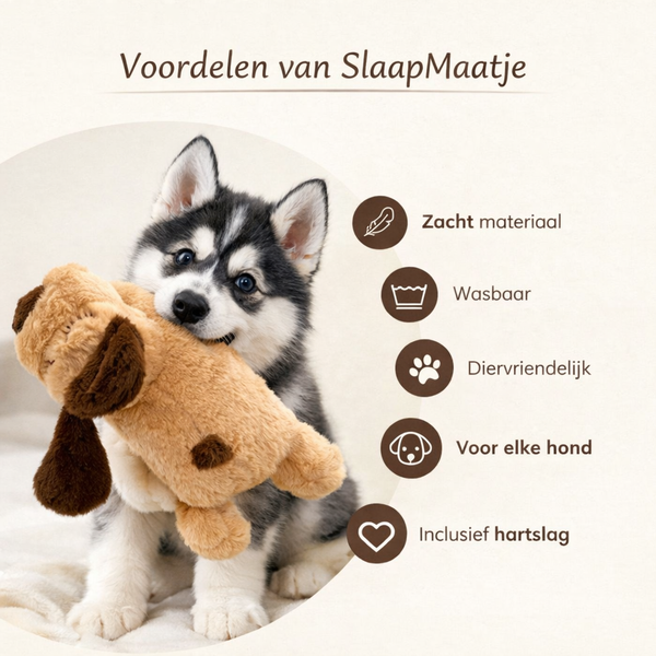 SlaapMaatje - Kalmerende hondenknuffel met hartslag voor rust en geborgenheid | Sniffly