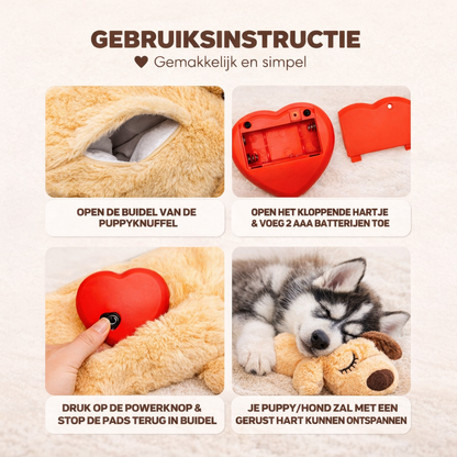 SlaapMaatje - Beruhigendes Hundekuscheltier mit Herzschlag für Ruhe und Geborgenheit | Sniffly