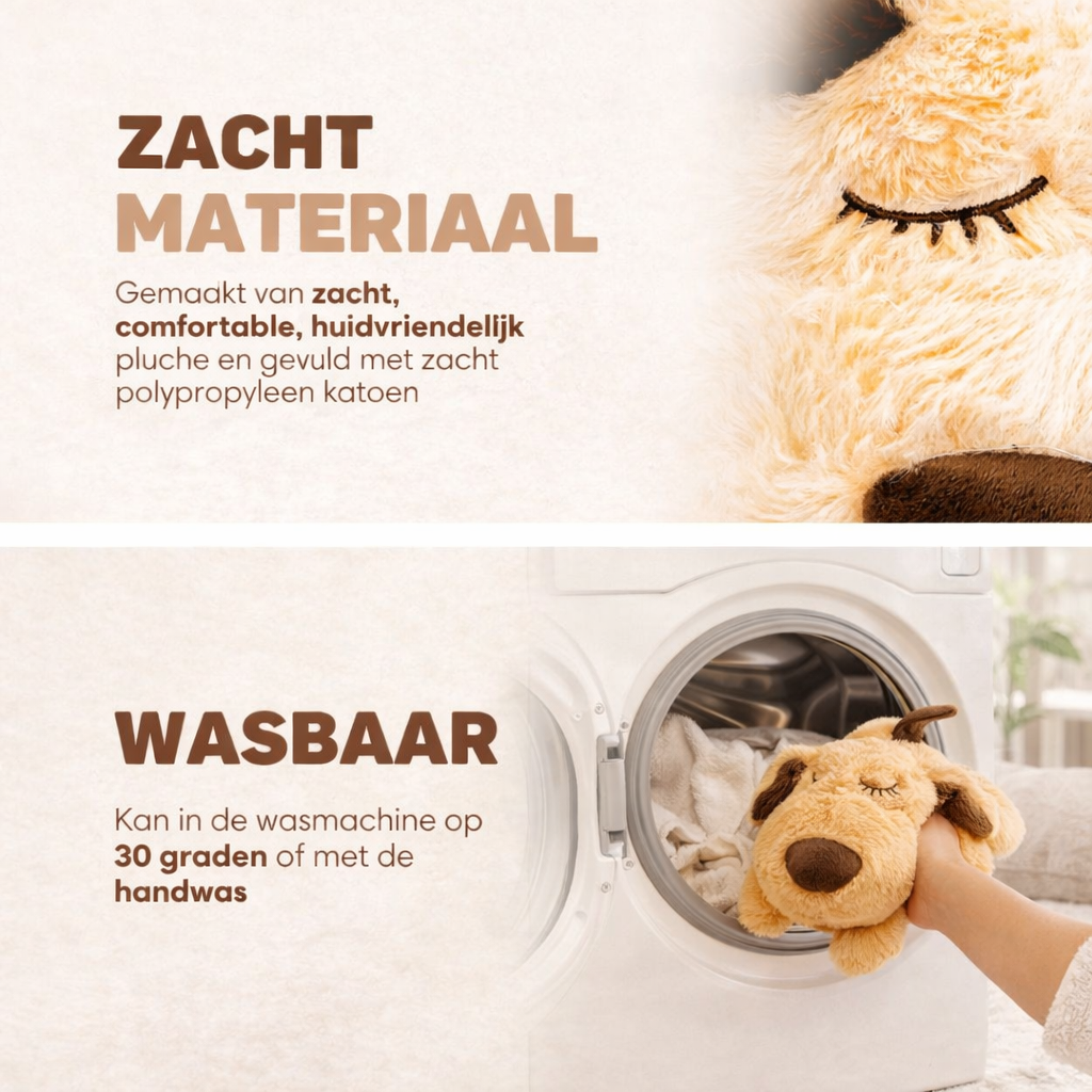 SlaapMaatje - Beruhigendes Hundekuscheltier mit Herzschlag für Ruhe und Geborgenheit | Sniffly